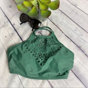 Xhilaration Lace-Up Embroidered Bikini Top